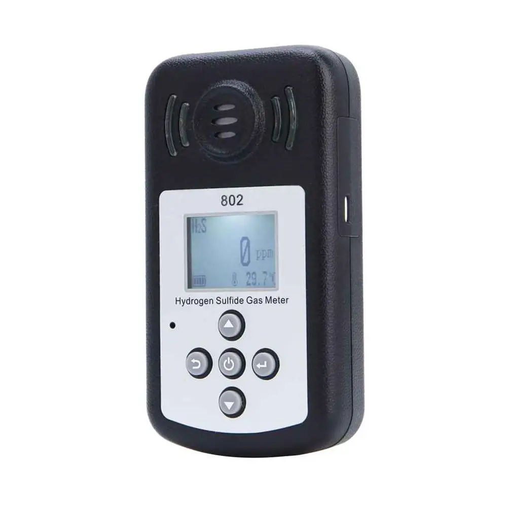 

Professional LCD Display Hydrogen Sulfide Meter H2S Analyzer Detector Temperature Measurement Alarm Value Settable