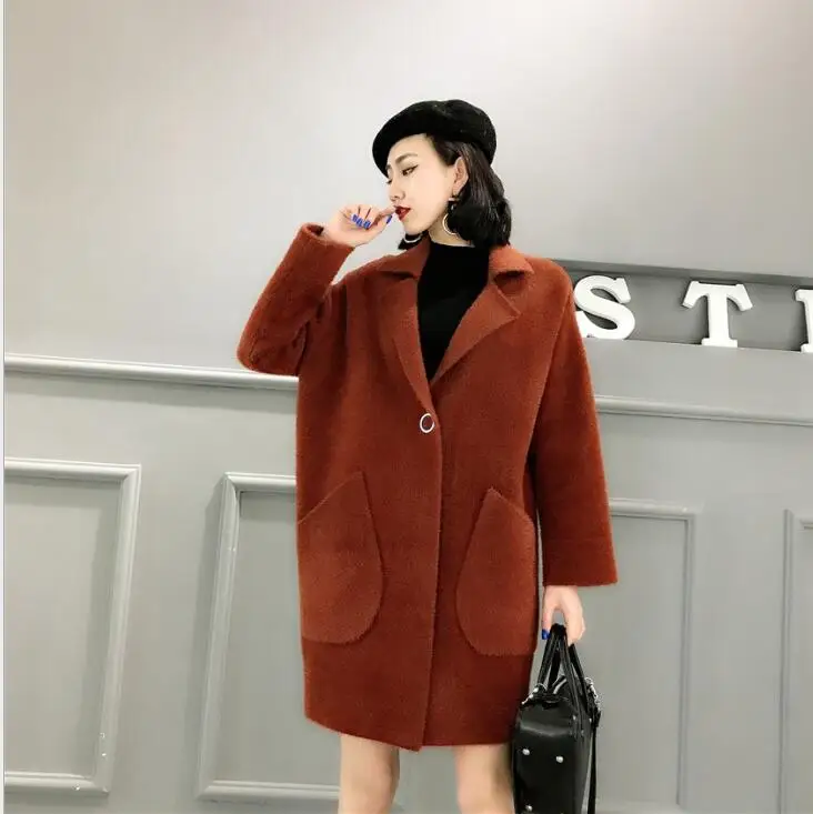 New Spring Autumn Women Faux Mink Cashmere Cardigan Female Elegant Solid Sweater Korean Lady Warm Long Knitted Sweaters fur coat New Spring Autumn Women Faux Mink Cashmere Cardigan Female Elegant Solid Sweater Korean Lady Warm Long Knitted Sweaters fur coat