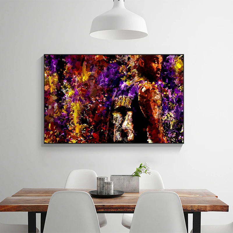 Basketball Star Painting of Kobe Bryant Modern Wall Art Printed On Canvas