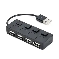 Классический USB 2,0 компьютер сплиттер с металлической кнопкой независимый светодиодный индикатор переключателя Расширенный 4-портовый USB