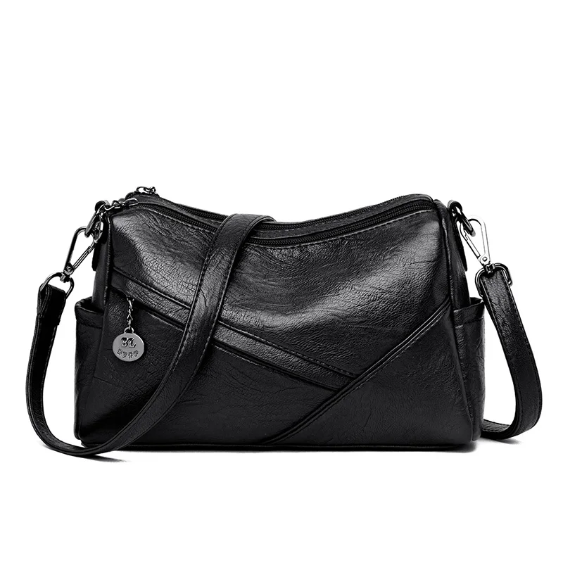 Винтажные мягкие кожаные женские ручные сумки, женская сумка на плечо, роскошные маленькие сумки, женская сумка через плечо Mochilas - Цвет: Black