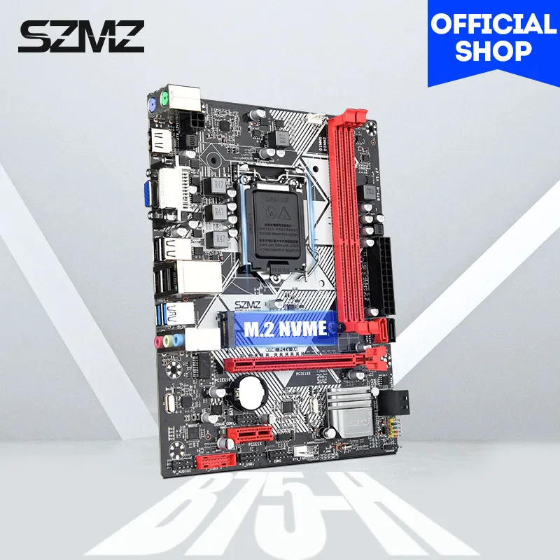 SZMZ B75H игровая lgas1155 материнская плата с nvme m2.0 Поддержка Max ddr3 16 Гб RAM|Материнские