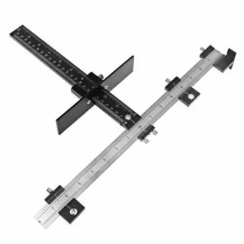 

Aluminum Alloy Drill Guide Tools Drilling Locator Ruler Woodwork Punch Locator
