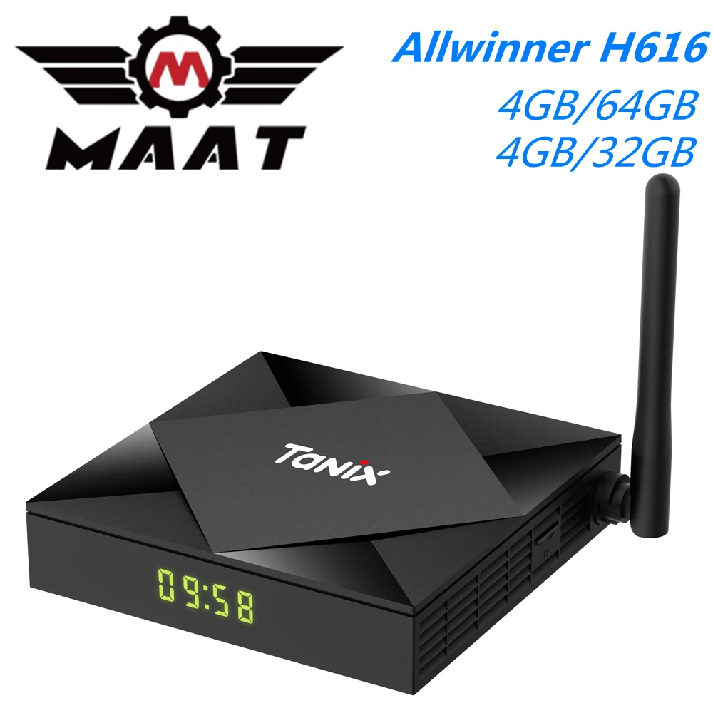 ТВ-приставка MAAT 4 ГБ 32 64 Android 10 Smart Allwinner H616 TX6S четырехъядерный 2 4G/5G Wifi 4K H.265 Bluetooth Youtube