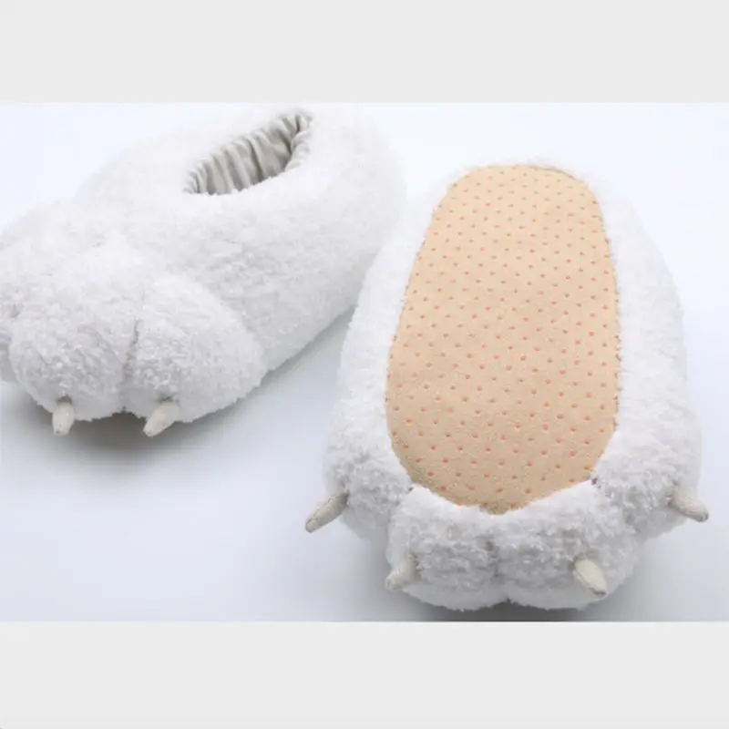 Chinelos dos Desenhos Crianças Inverno Recheado Fuzzy Casa Animados Urso Polar Pata Cosplay Sapatos 5 Computers & Electronics