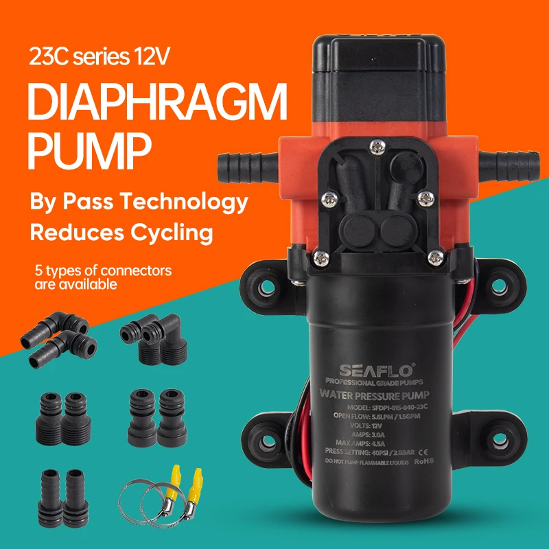 SEAFLO 12V Marine Water Pump Diaphragm Self Priming Pump Boat