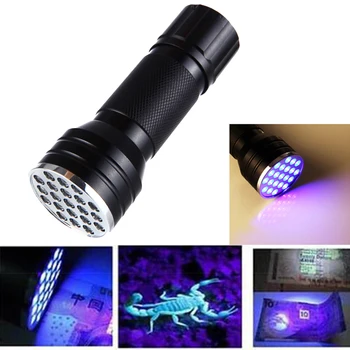 

21LED F5 Ultraviolet Lamp LED UV Flashlight Ultraviolet Flashlight Torch Light Waterproof Ultra Violet Flash Light 395nm 410nm