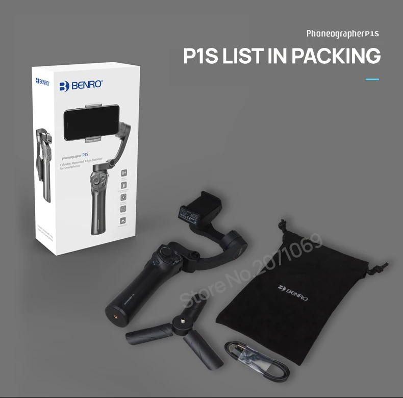 Benro P1s/P1 3 оси ручной карданный смартфон стабилизатор для iPhone X huawei P20 samsung Gopro PK Snoppa Atom DJI OSMO Mobile 2