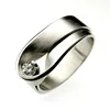 Coreano nuevo diseño Simple Chic plata Color blanco anillo de circón para las mujeres Bijoux Bague chicas regalo de joyas de fiesta ► Foto 3/3