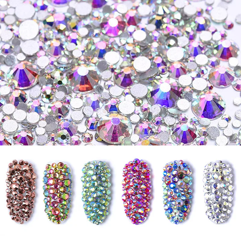 

SMC Hight Quality Crystal AB Nail Art Rhinestones, AAAAA Grade Non Hotfix Rhinestone, Phone Rhinestone, ss2-ss50, & Mix size