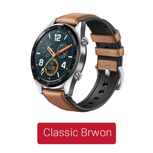 Silver Huawei Watch GT Смарт часы Поддержка gps 14 дней Срок службы батареи 5 атм водонепроницаемый телефонный Звонок трекер сердечного ритма для Android iOS - Цвет: Silver
