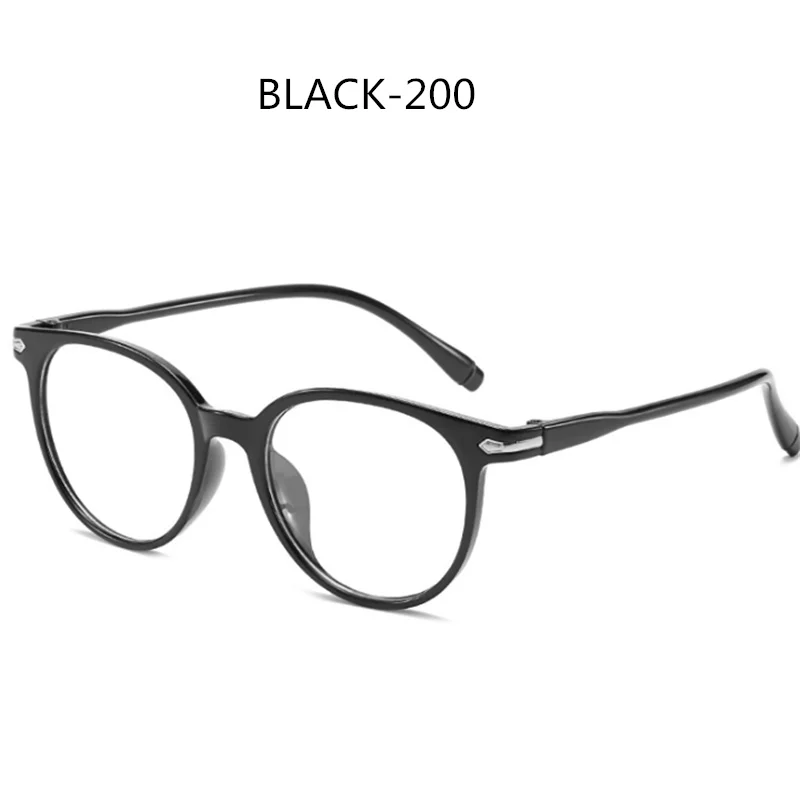 Готовые Очки для близорукости, женские ретро очки с коротким прицелом для мужчин, диоптрийные очки унисекс-1,0-2,0-3,0-4,0-4,5-5,0 - Цвет оправы: Black-200