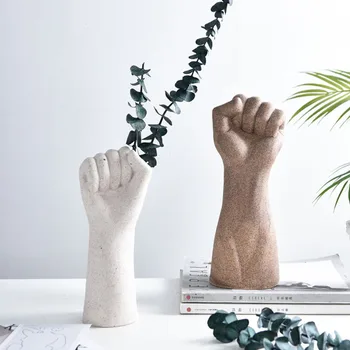 

Nordic Ceramic Fist Shape Vase Desktop Hydroponics Flower Vase Modern Home Decoration Plant Pot Furnishings Wedding Gift