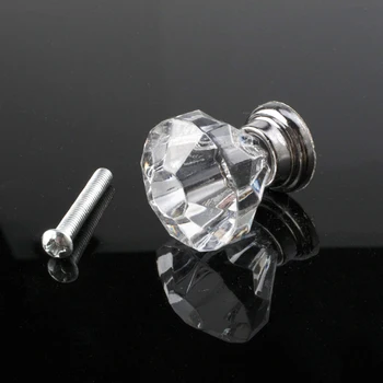 

M4*25mm Crystal Glass Drawer Knobs Door Cupboard Cabinet Handle Single Hole Lot