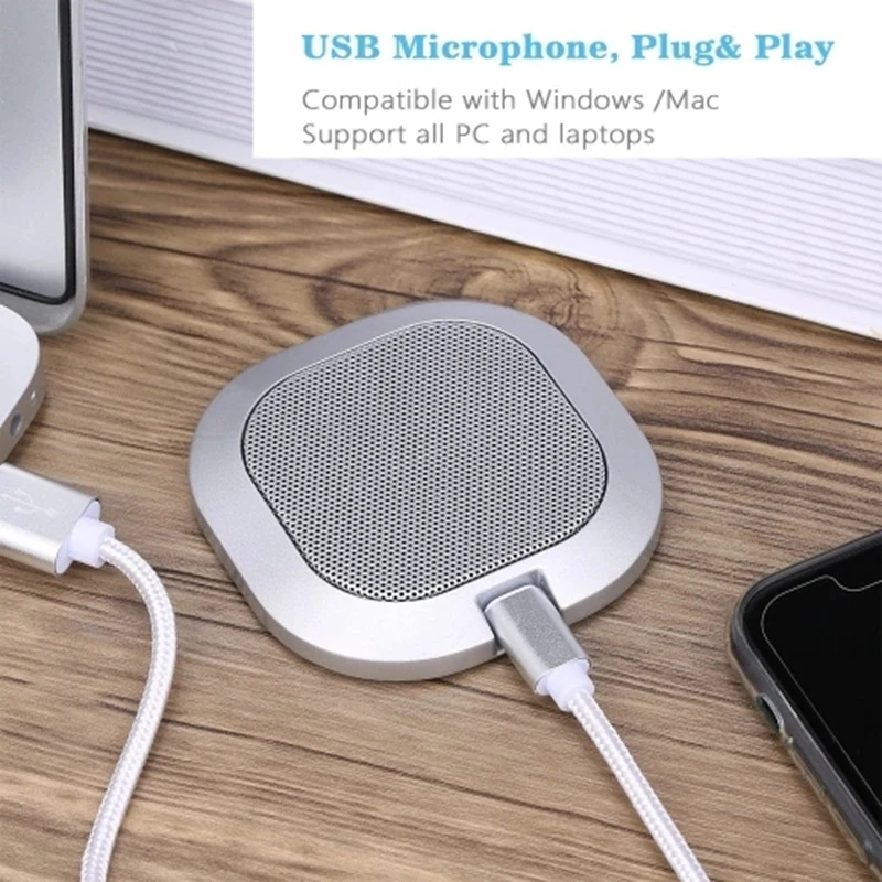 AAAE топ-мини Портативный микрофон 360 градусов всенаправленный с 1 5 м USB зарядный