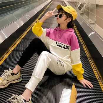 

Teen Girls Clothing Sets for Girls Tracksuit Autumn Long Sleeve Casual Hoodie Sport Pants Suit School Kids Clothes 12 14 Years