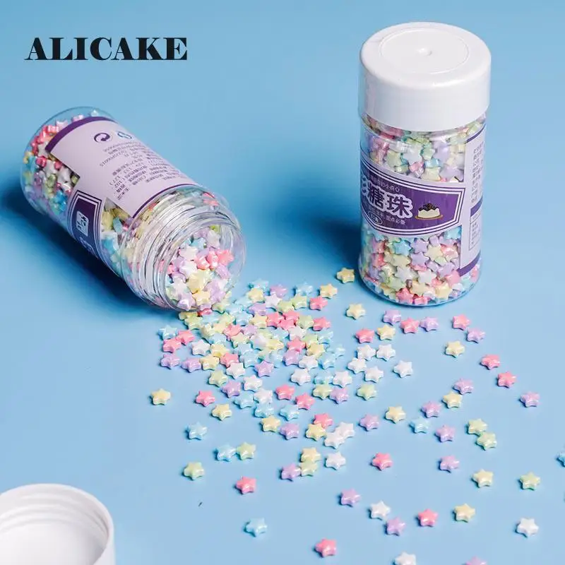 85g Star Sugar Sprinkles Edible Cake Decoration Candy Shiny Food Coloring Colorful Baking Bakery Pastry Tools Sprinkle