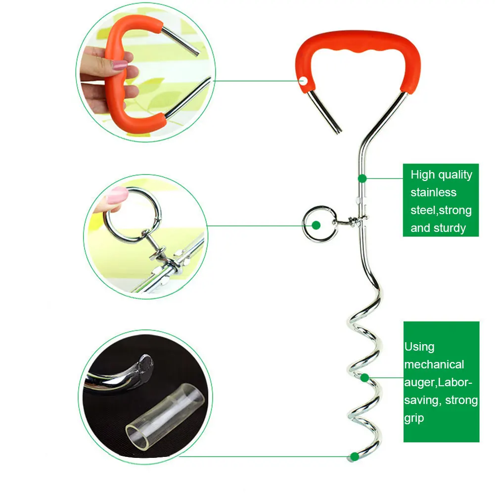 Pet Tether собака фиксированный ворс заземления Кол анти обернуть тяжелых с кольцом Открытый Кемпинг винт прочный спиральный аксессуары галстук