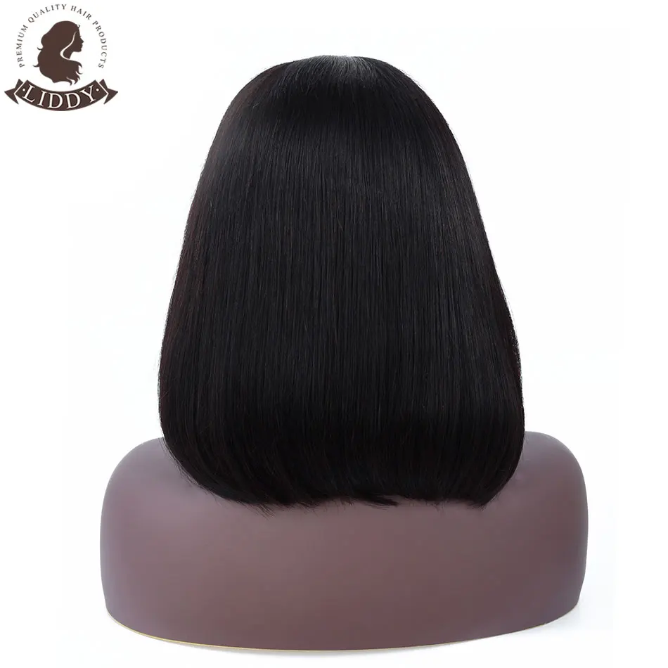 Прямые короткие парики Liddy 13*4 из перуанских человеческих волос на сетке спереди