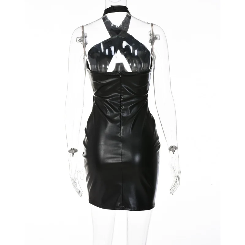 chinese dress ladies Luxury Black Leather Party Dress | Womens Dresses