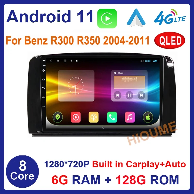 Android 11 6+128G Car Radio Multimedia Carplay For Mercedes Benz R