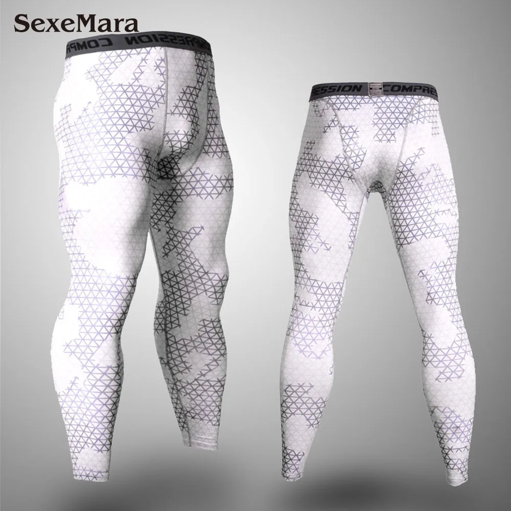 SexeMara мужской ММА камуфляж боксерский спортивный костюм компрессионный Рашгард Фитнес с длинным рукавом базовый слой облегающая Мужская спортивная одежда - Цвет: Trousers