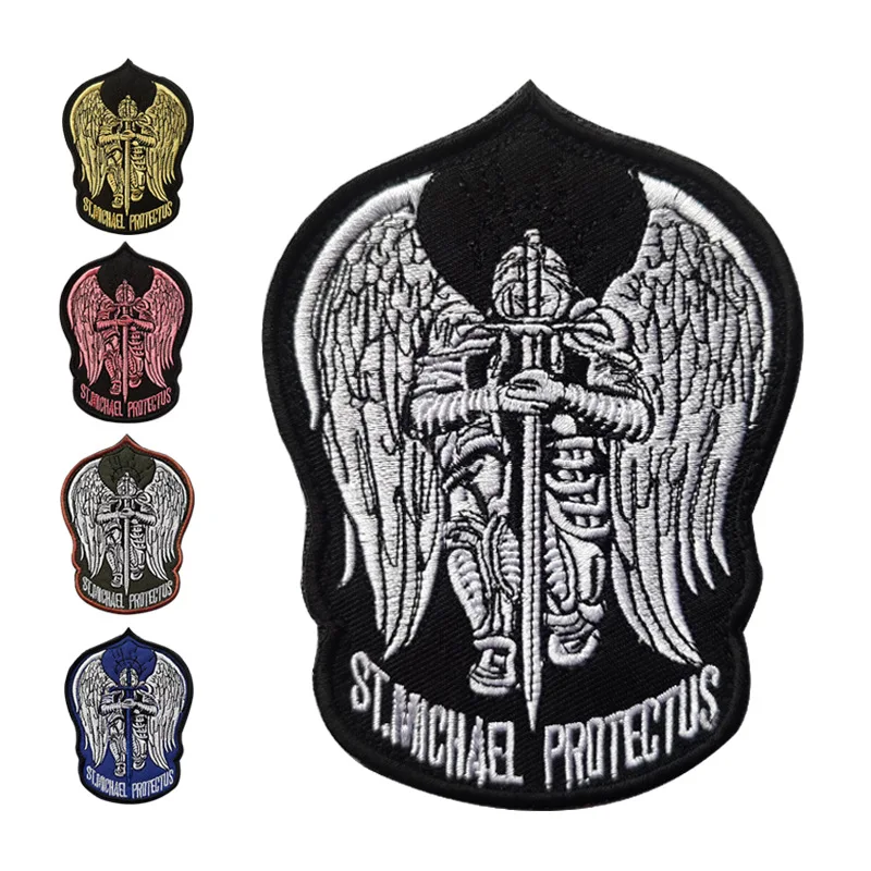 XICC ST. Майкл Protectus вышивка заплатки на рюкзак воин тканевые крылья знак липучки