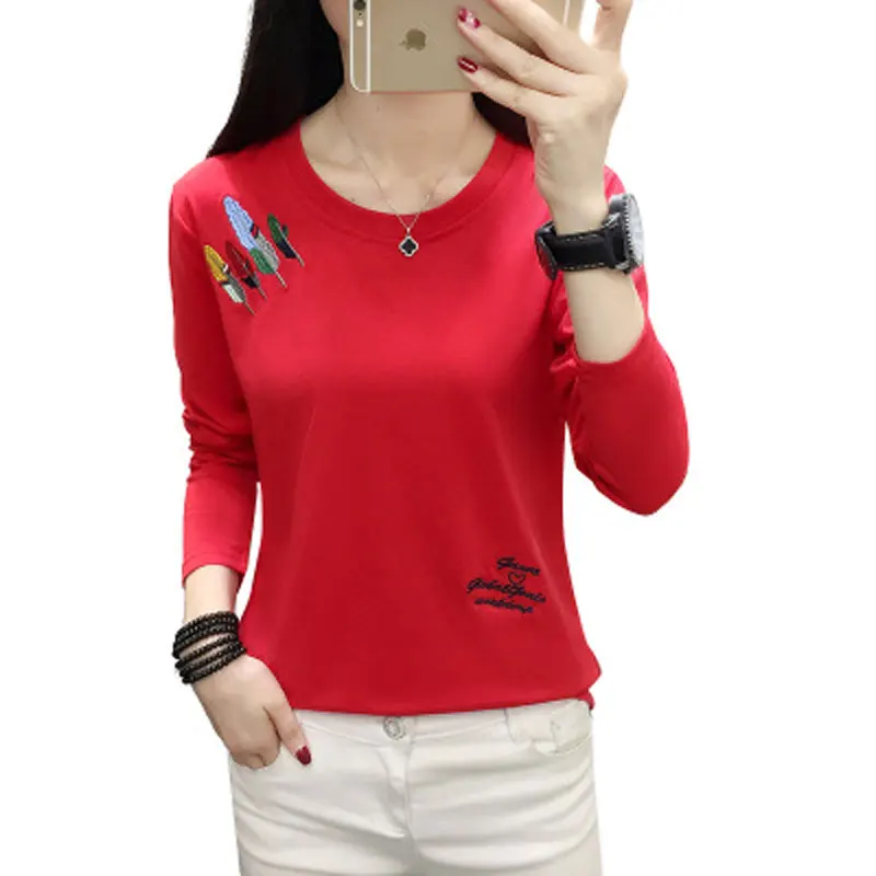 

New Trendy Women's Long Sleeve Oversized T-Shirt Top Spring and Autumn Temperament Wear Casual Loose Cute Bottoming Shirt