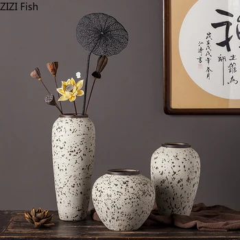 

CLASSIC CERAMICS VASES FLOOR VASE MOTTLED TEXTURE FLOWER INSERT FURNISHINGS ZEN PORCELAIN CRAFTS CHINESE VINTAGE HOME DECOR