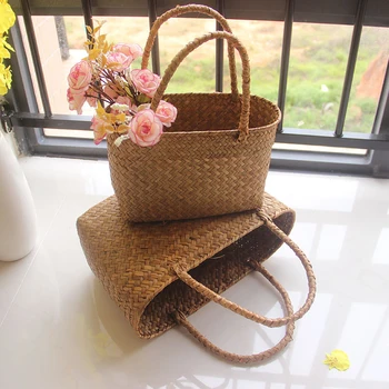 

Seaweeds Woven Basket Flower Basket Garden Succulent Bag Flower Basket Crafts Storage Basket XHC88