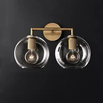 

Nordic Iron Glass LED Wall Lamps Indoor Decor Sconces Light Fixture Living Room Bedroom Bedside Corridor Design Wall Light