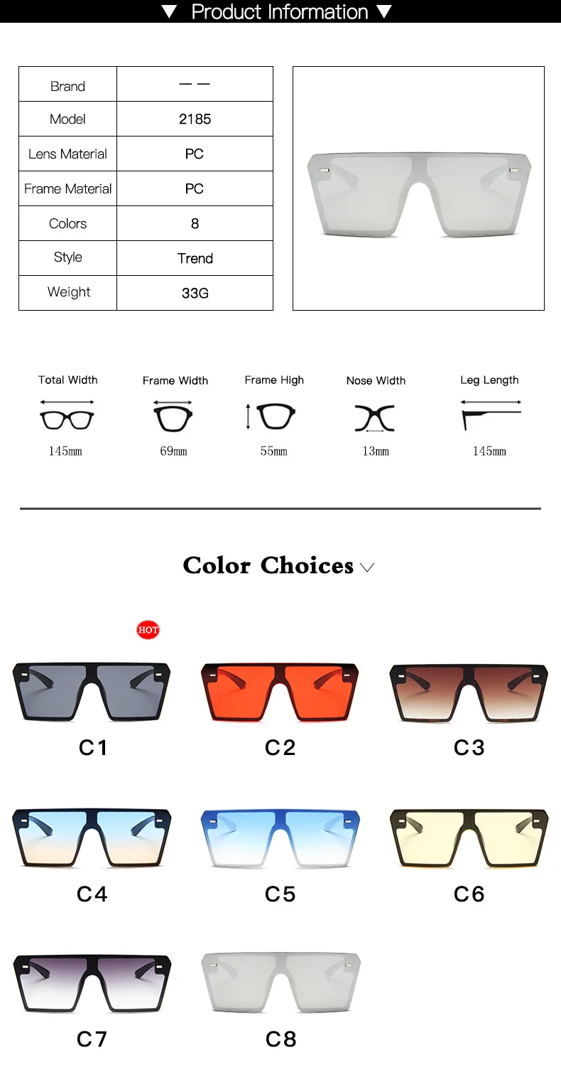 Модные квадратные солнцезащитные очки больших размеров, женские роскошные брендовые плоские красные черные цельные солнцезащитные очки с большой оправой и градиентом
