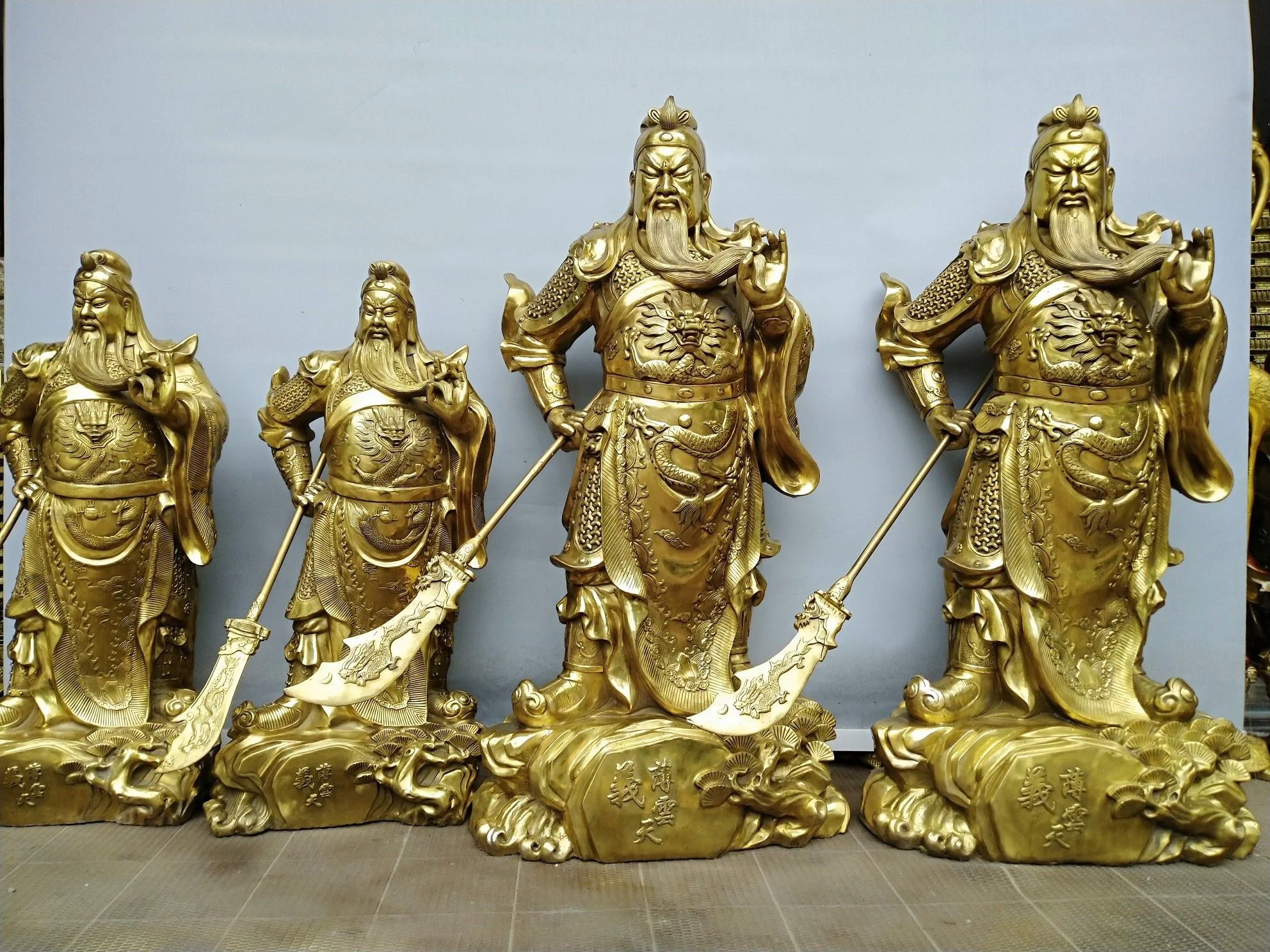 

Бесплатная доставка, рекомендованные украшения для залов, офисов, «Yibo Yuntian», нож, военный командир Гуань гонг, бронзовая статуя, 105 см