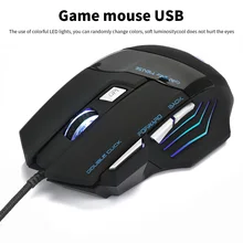 Эргономичная Проводная игровая мышь 7 кнопок 2400 dpi светодиодный оптический USB компьютерная мышь геймер бесшумный светодиодный подсветка эргономичная мышь геймер