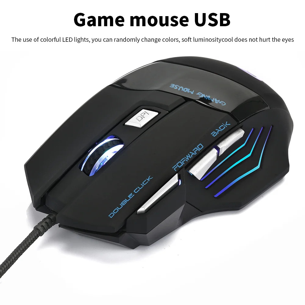 

Ergonomic Wired Gaming Mouse 7 Button 2400 DPI LED Optical USB Computer Mouse Gamer Silent LED Backlight Ergonomic Mouse Gamer