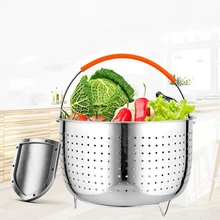 1 набор, портативная Паровая корзина из нержавеющей стали для приготовления риса, скороварка, анти-ожогов, пароварка, Многофункциональная Корзина для очистки фруктов