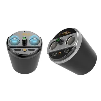 

Universal Car MP3 Multifunction Wireless Handsfree Transmitter Cup FM Player Multi-Function Cup-Shaped Car Charger