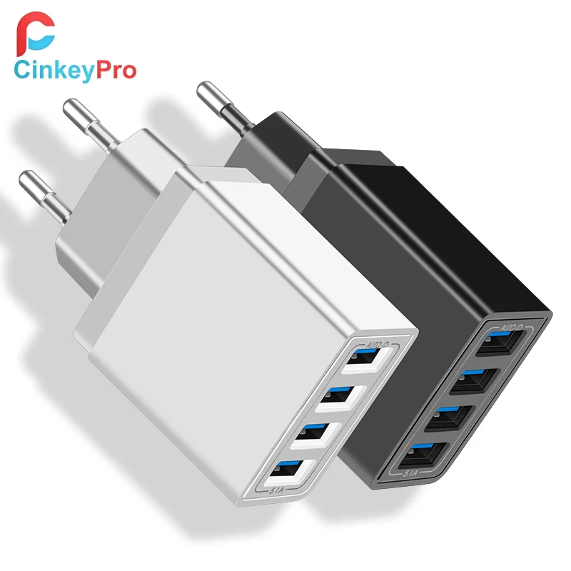 CinkeyPro 4 порта USB зарядное устройство 5 В/3.1A Быстрая зарядка для XiaoMi iPhone samsung мобильный телефон универсальный настенный адаптер зарядки