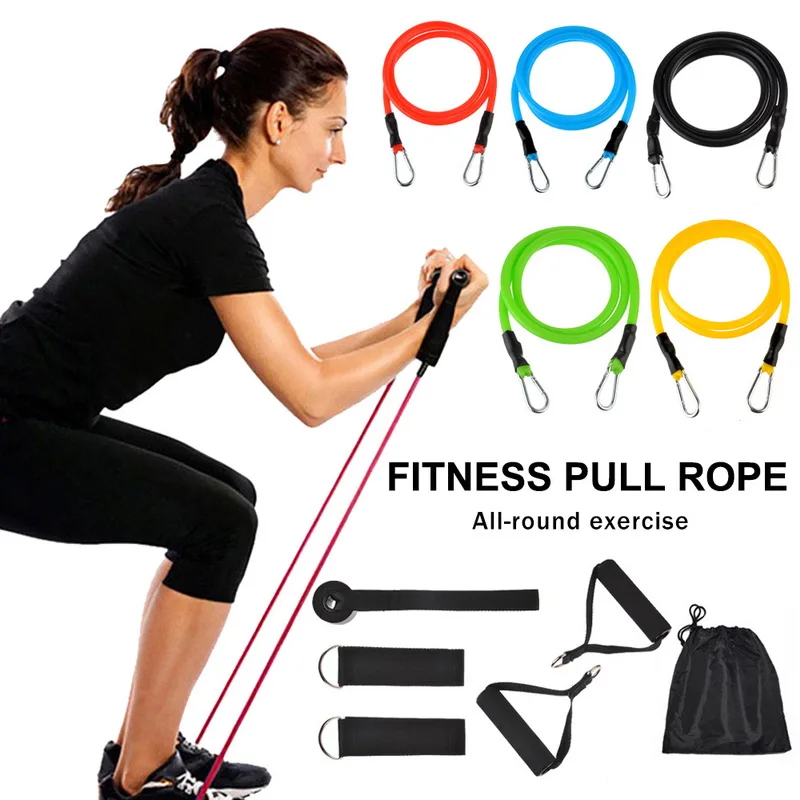 Resistance Bands Set Exercise Bands Pull Rope Home Gym Equipment Yoga Fitness 