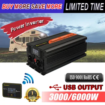 

Modified Sine Wave Inverter 3000/6000W 12v 220v Inversor Solar Comverter Power Inverter with Wireless Remote Control LCD Display