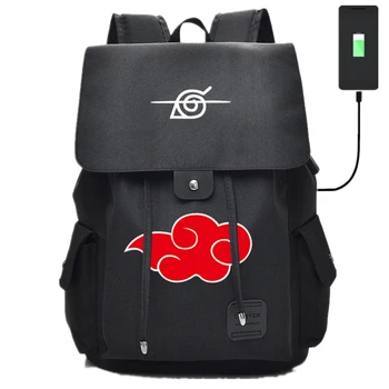 

Cartoon Naruto USB Port Backpack Bag Zipper Messenger School Students Book Daypack Large Capacity Boy Girl Kids Travel Bag