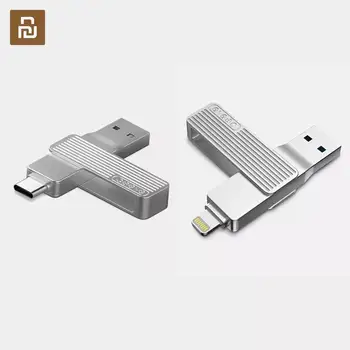 

Youpin Jesis USB Type-C Dual Interface USB 3.1 Mobile Phone U Disk Aluminum Alloy Material 32GB 64GB 128GB Smart App