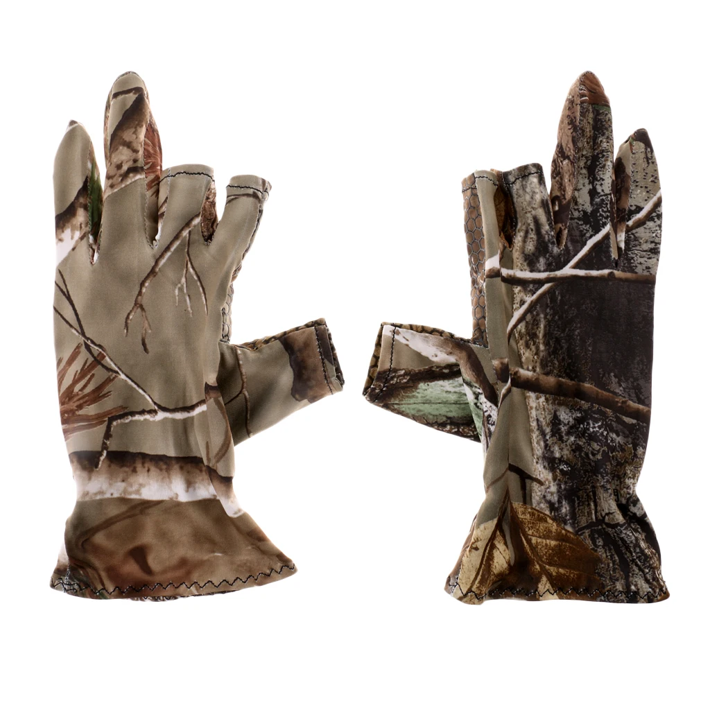 

1 Pair Hunting Cut Finger Anti-Slip Mitts Anti-skid 3 Fingerless Gloves, Waterproof Fishing Hunting Gloves for Men and Women