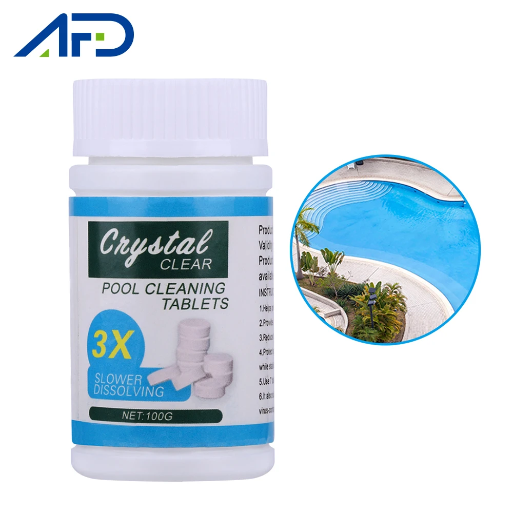 

100 Tablets Magic Swimming Pool Cleaning Tablets Crystal Clear Home Cleaning Effervescent Tablets