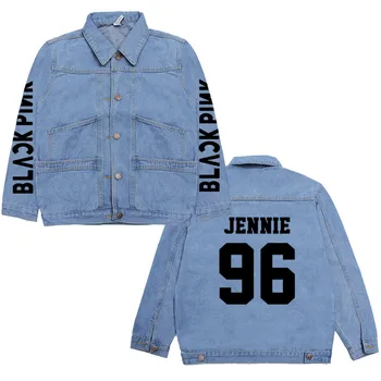 

Mainlead Kpop BLACKPINK Jennie Jisoo Rose Lisa Good Qquality Denim Jacket Chaqueta Jeans