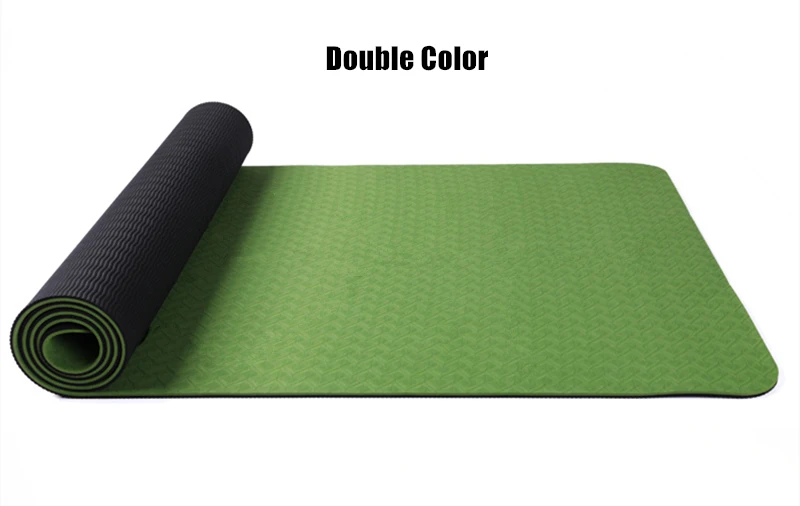 183X61 см TPE коврики для йоги нескользящие Ковровые Коврики для начинающих фитнес-коврики женские безвкусные пилатес тренажерный зал упражнения фитнес-спорт коврик - Color: Double Color