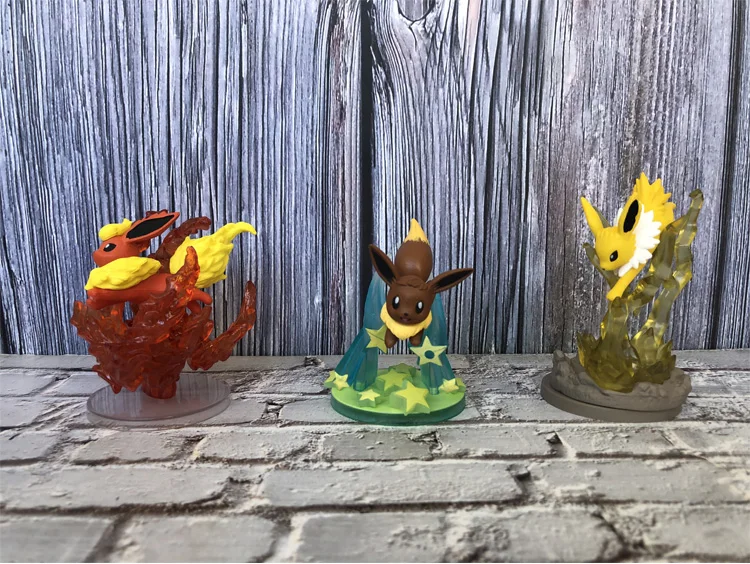 6 шт./компл. Покемон Пикачу Flareon Eevee Литтен аниме Рисунок Модель игрушка в подарок для детей