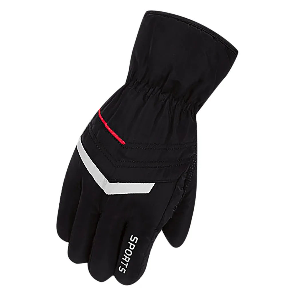 Мужские теплые зимние спортивные термоперчатки для катания на лыжах, водонепроницаемые перчатки для езды на мотоцикле, утолщенные велосипедные перчатки - Цвет: 1