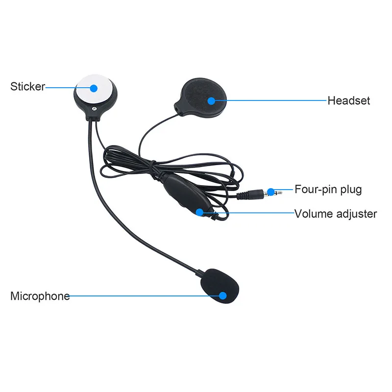 Intercom Headphone Helmet Headset with Microphone Interphone Stereo Earphone Answer the Phone FKU66