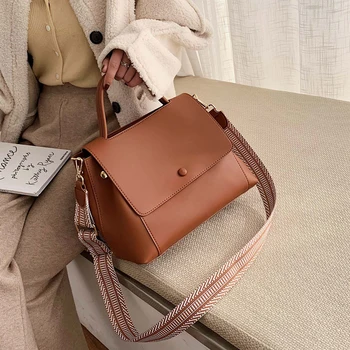 

Women Totes Ladies Large Capacity Handbags PU Leather Shoulder Messenger Bag Female Retro Crossbody Bag With Width Strap